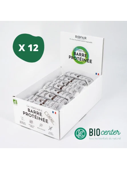 Lot 12 unités - Barre protéinée Cacao Biofair Nutrition