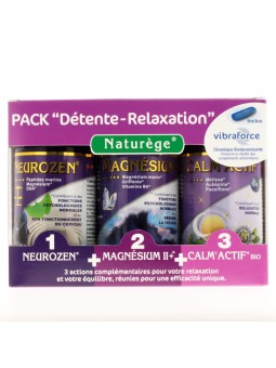 Pack "Détente-Relaxation" Neurozen + Magnésium 2 plus + Calm'actif bio - Naturège