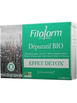 Dépuratif 17 plantes bio 20 ampoules - Cure détox Fitoform