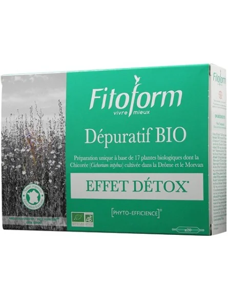 Dépuratif 17 plantes bio 20 ampoules - Cure détox Fitoform