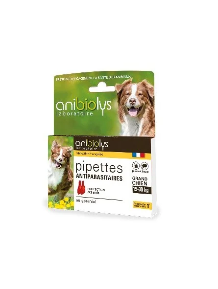 PIPETTES REPULSIVES ANTIPARASITAIRES GRAND CHIEN ANIBIOLYS