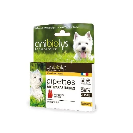 Pipetas antiparasitarias para perros pequeños y medianos - Anibiolys