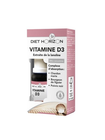 Onbekwaamheid merk Zegenen Vitamine D3 végétale gouttes Diet Horizon - Vente en ligne boutique bio