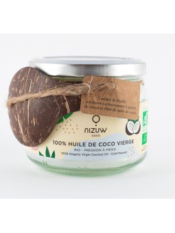 Huile de coco vierge bio, pression à froid, Nizuw coco