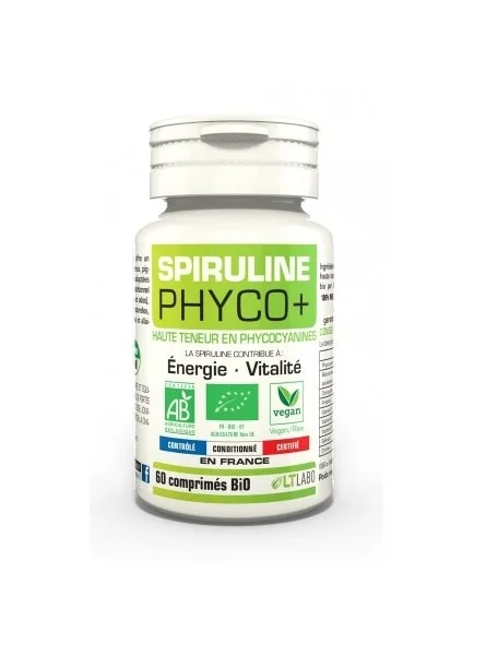 Spiruline bio Phyco+ Tryptophane 60 gél Lt Labo